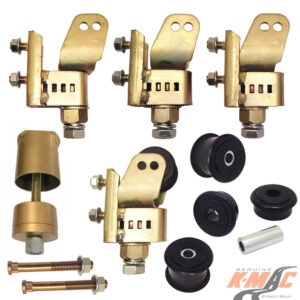 ford 181716j front fg falcon ('08 '16)  (set of 4) genuine k mac fast "ratchet" adjust. camber & caster biggest, quickest, strongest adjustment system. also includes bush extraction tool